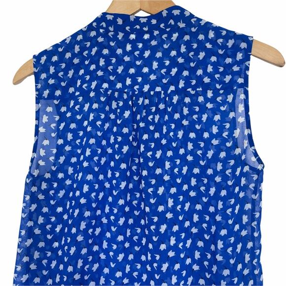 Cabi Electric Peplum Sheer Blue Tank Top XS - Picture 8 of 10